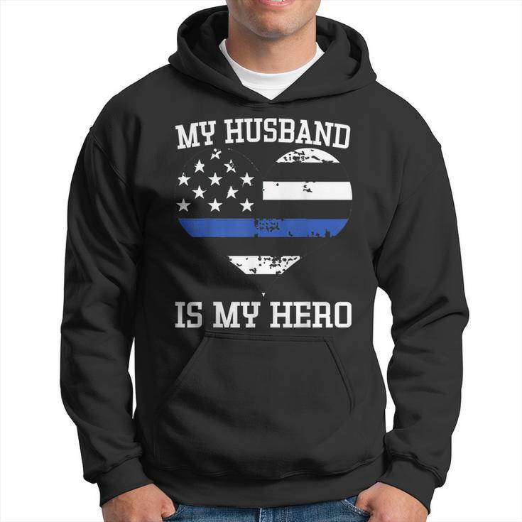 Thin Blue Line Heart Flag Police Officer Support Hoodie
