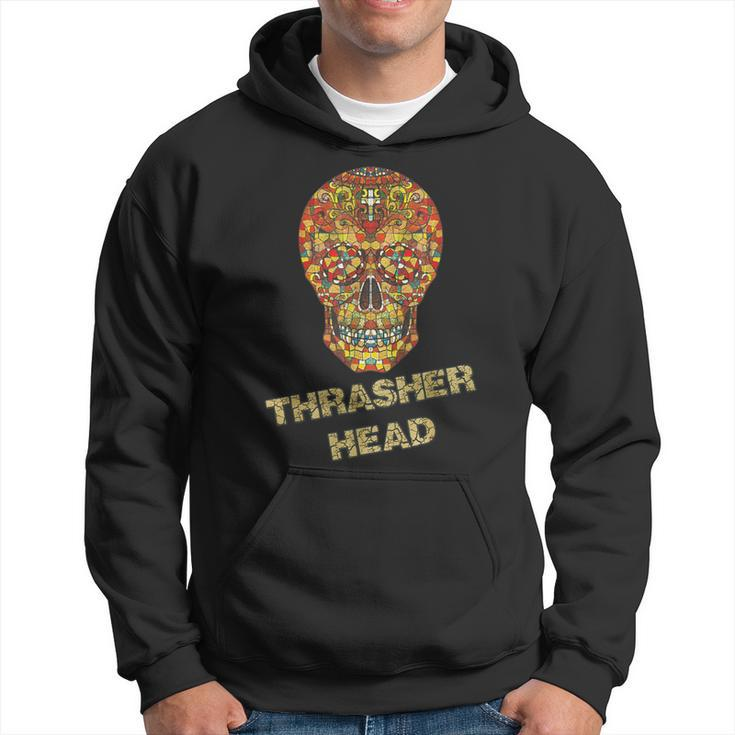 Thrasher Head Sugar Skull Distressed Vintage Skater Hoodie