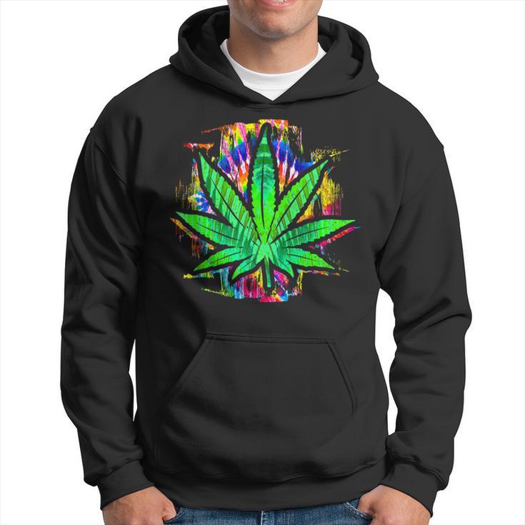 Tie Dye Pot Leaf Pothead Smoking Weed Hippie Stoner Hoodie