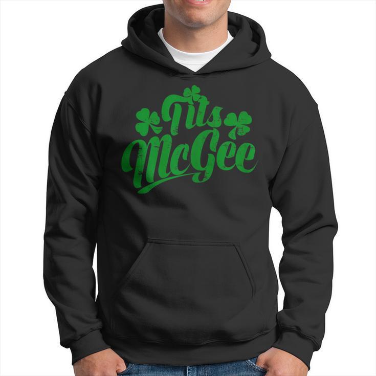 Tits Mcgee Vintage St Patrick's Day Shamrocks Retro Hoodie