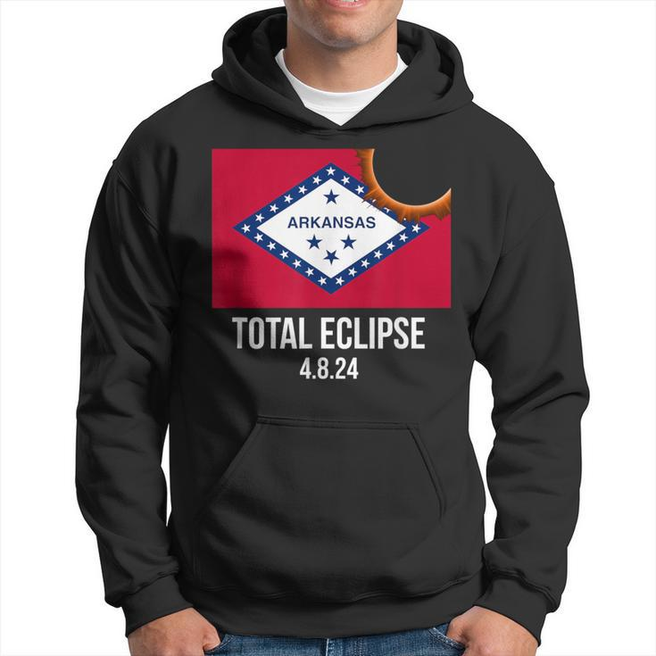 Total Eclipse Arkansas Flag 2024 Solar Eclipse For Groups Hoodie