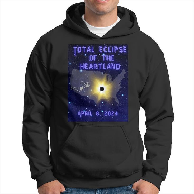 Total Eclipse Of The Heartland Total Solar Eclipse 2024 Hoodie