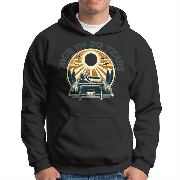 Total Solar Eclipse 2024 Classic Car Vintage Style Totality Hoodie