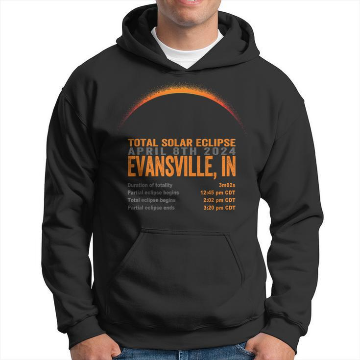 Total Solar Eclipse 2024 Evansville Indiana Path Of Totality Hoodie