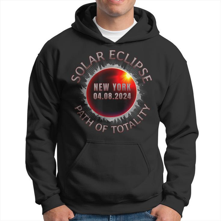 Total Solar Eclipse April 8 2024 New York Path Of Totality Hoodie