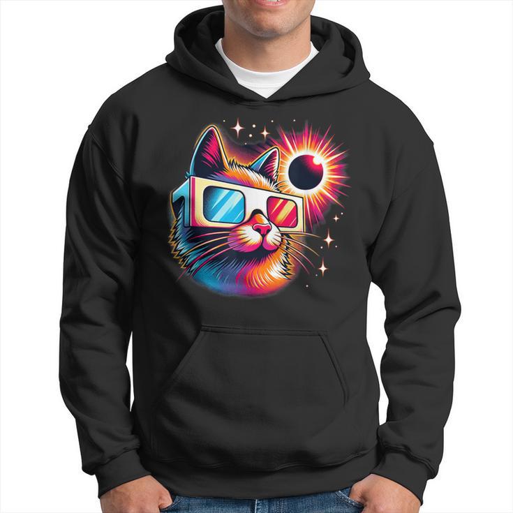 Total Solar Eclipse Cat Colorful Hoodie