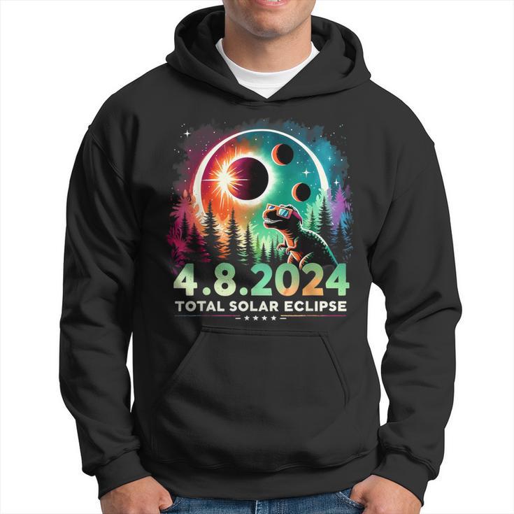 Total Solar Eclipse Dinosaur Wearing Glasses Hoodie