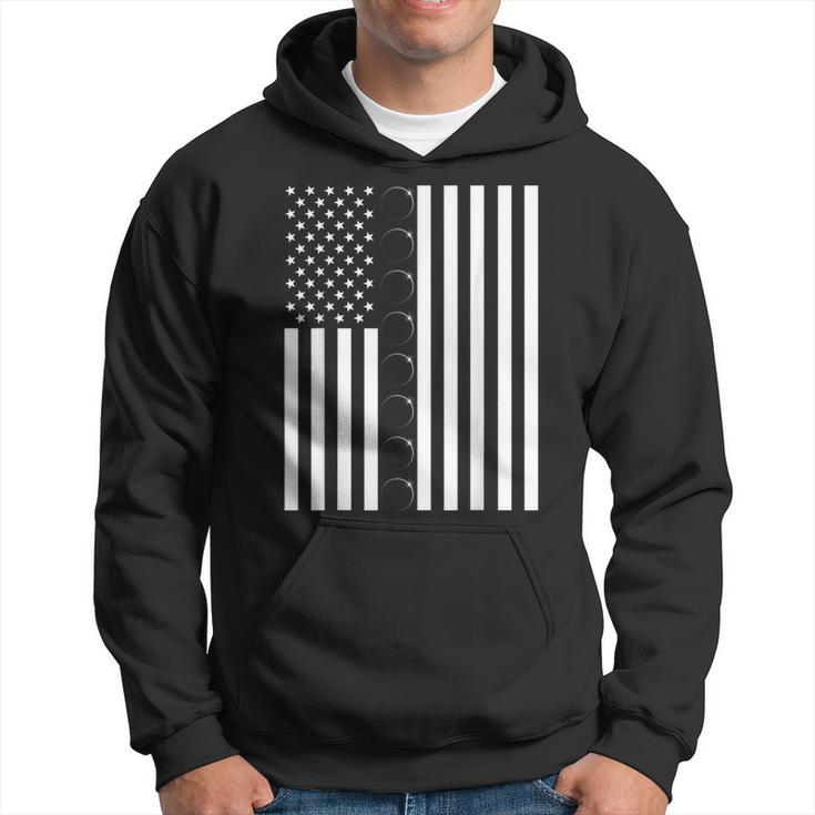Total Solar Eclipse Us American Flag 04082024 Totality Hoodie