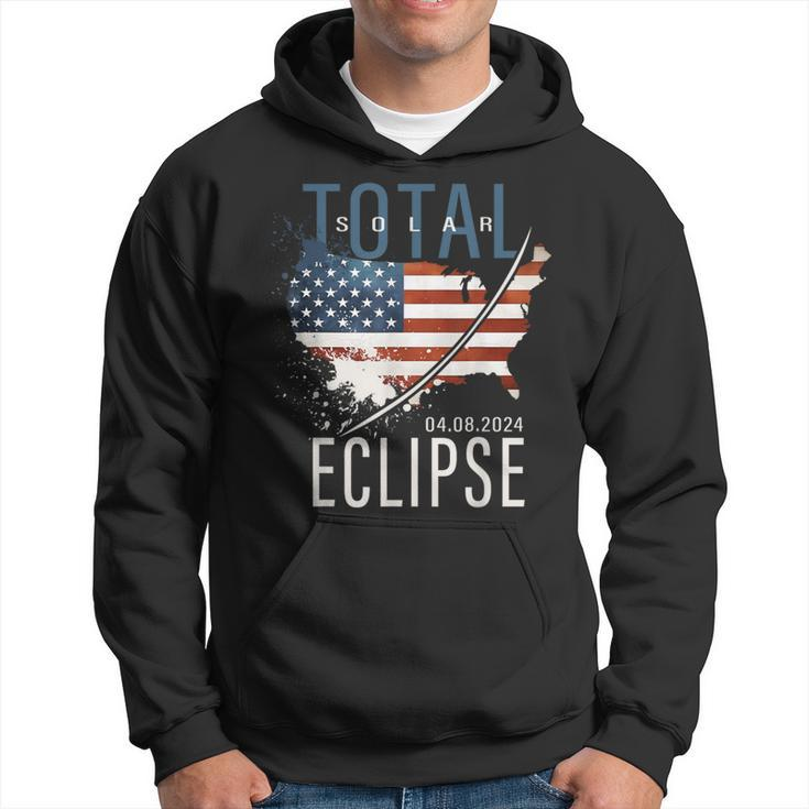 Totality America Usa Map Total Solar Eclipse 04082024 Hoodie