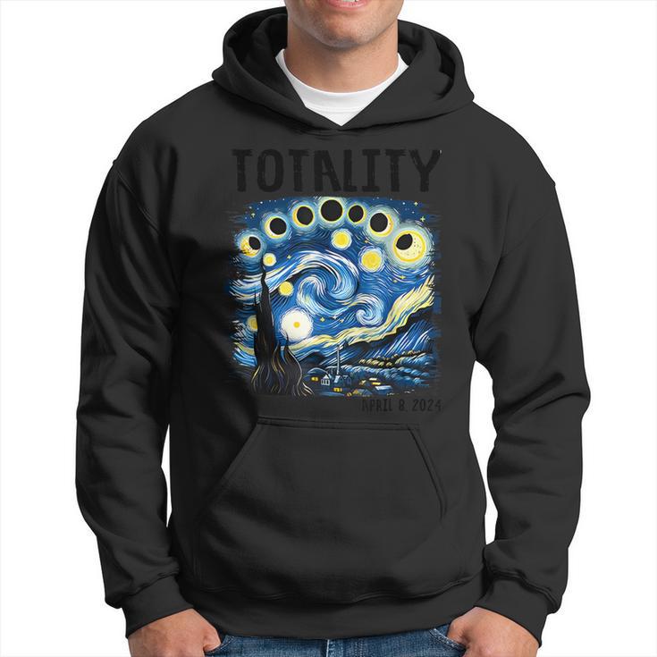 Totality Solar Eclipse Starry 2024 Night Van April 8 Gogh Hoodie