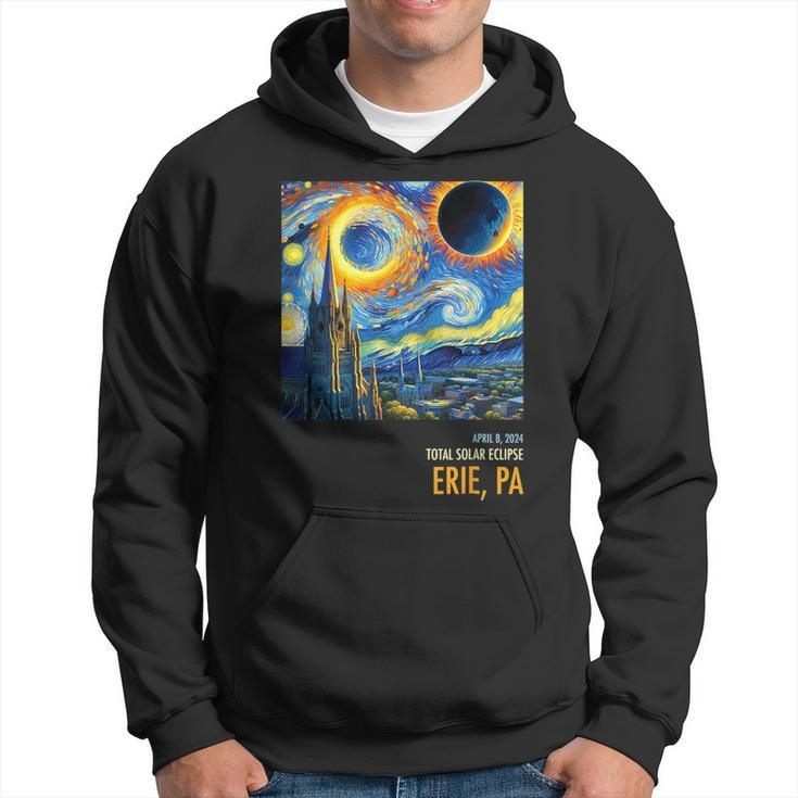 Totality Total Solar Eclipse 04 8 2024 Erie Pa Starry Night Hoodie