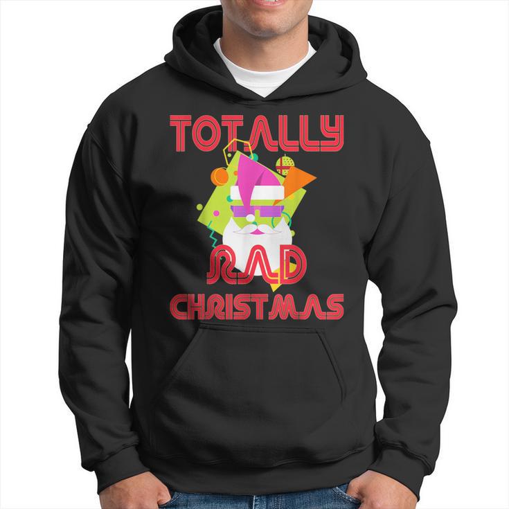 Totally Rad 80S Christmas Vintage Santa 80S Costume Hoodie