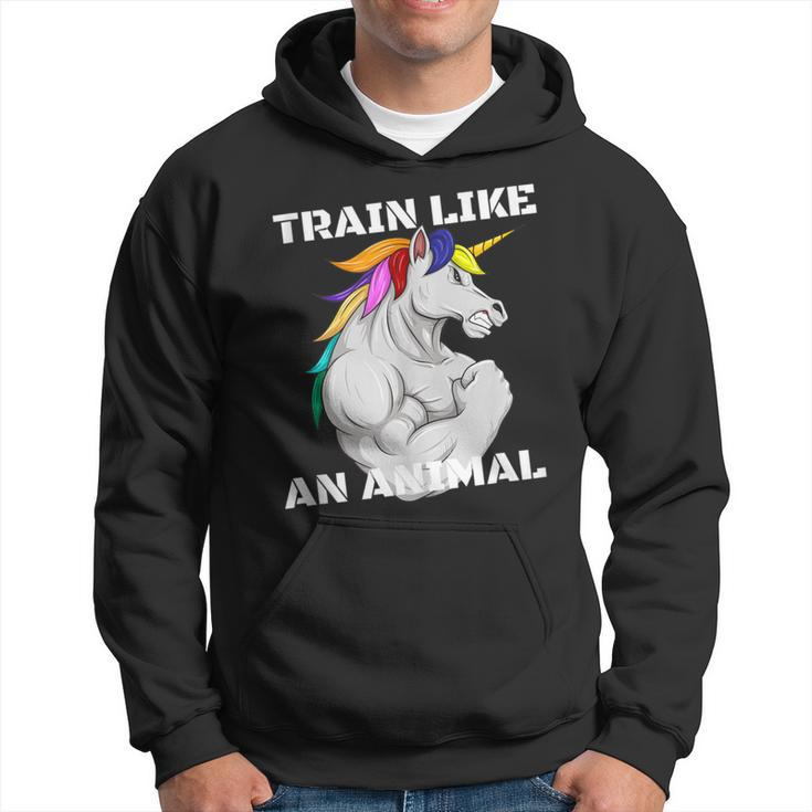 Train Like An Animal Unicorn Weightlifting Muscle Fitness Hoodie