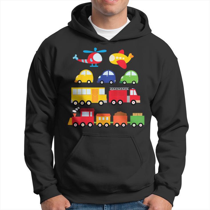 Transportation Trucks Cars Trains Planes Helicopters Toddler Hoodie