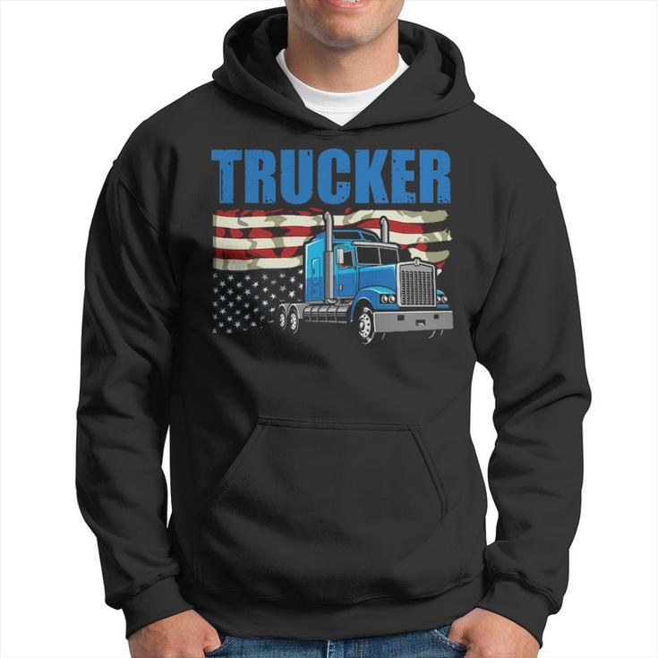 Truck Driver Trucker Flag Usa Hoodie