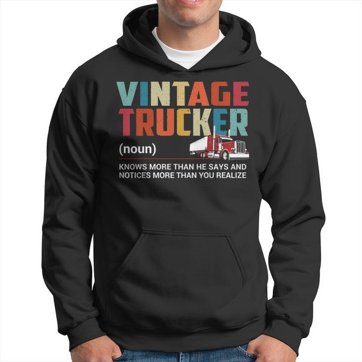 Truck Driver Vintage Trucker Noun Hoodie