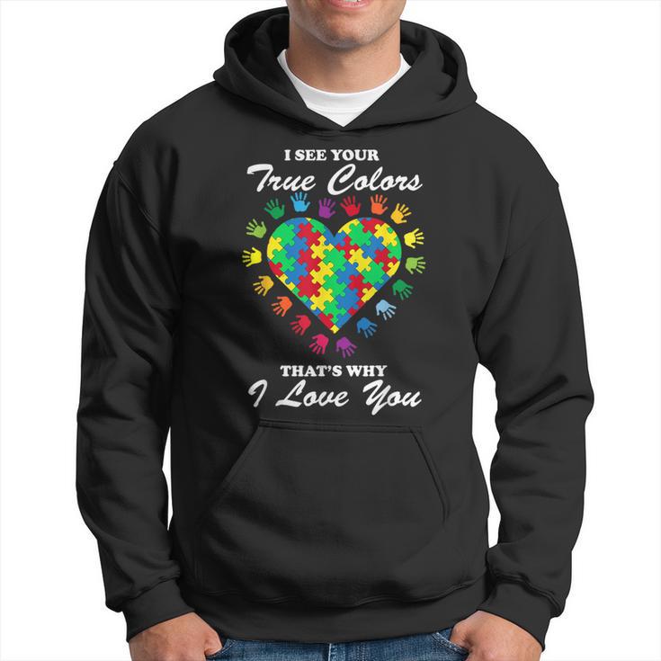 True Colors Heart Puzzle Cool Autism Awareness Hoodie