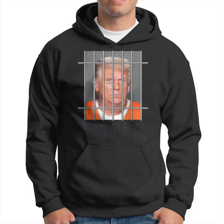 Trump Not Guilty Hot Orange Jumpsuit Parody Behind Bars Hoodie