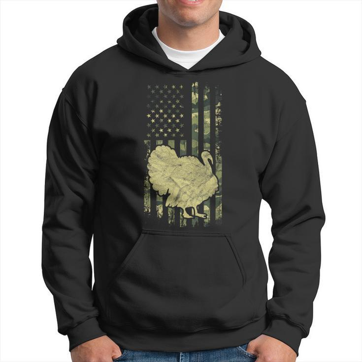 Turkey Camo Usa American Flag Thanksgiving Day Camouflage Hoodie