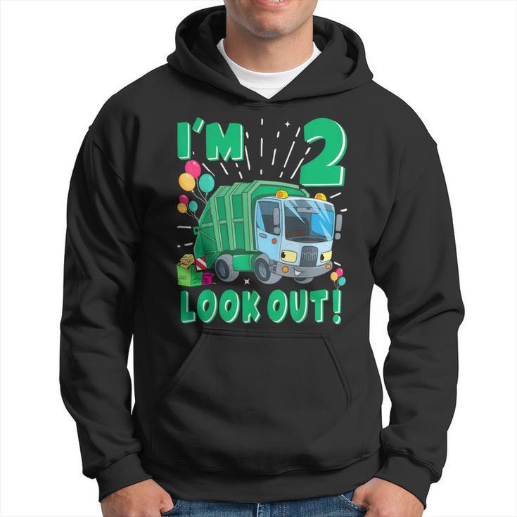 Two 2Nd Birthday Garbage Truck Trash Boy 2 Years Old Hoodie