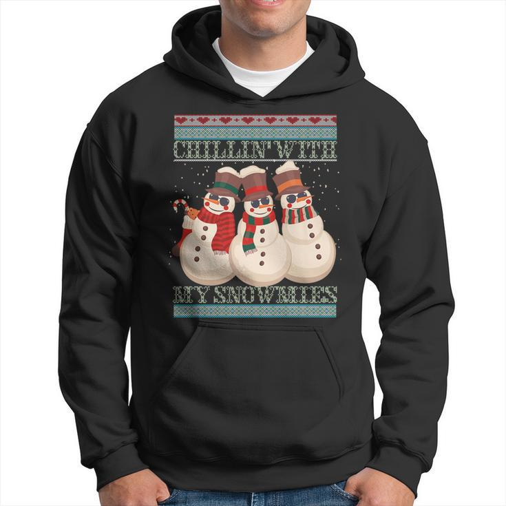 Ugly Christmas Snowman Chillin' With My Snowmies Hoodie