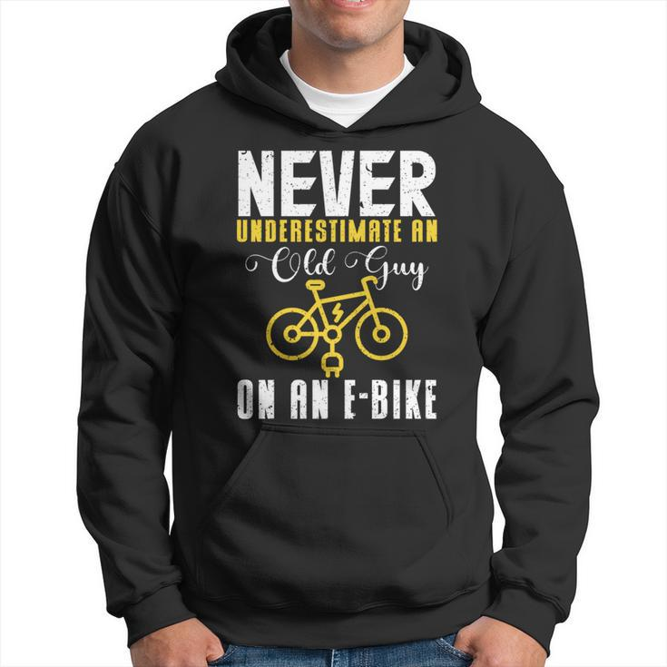 Never Underestimate An Old Guy On A Bicycle E-Bike Quote Hoodie