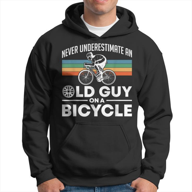 Never Underestimate An Old Guy On A Bicycle Retro Vintage Hoodie