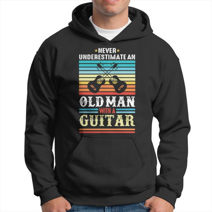 Never Underestimate An Old Man With A Guitar Acoustic Guitar Hoodie