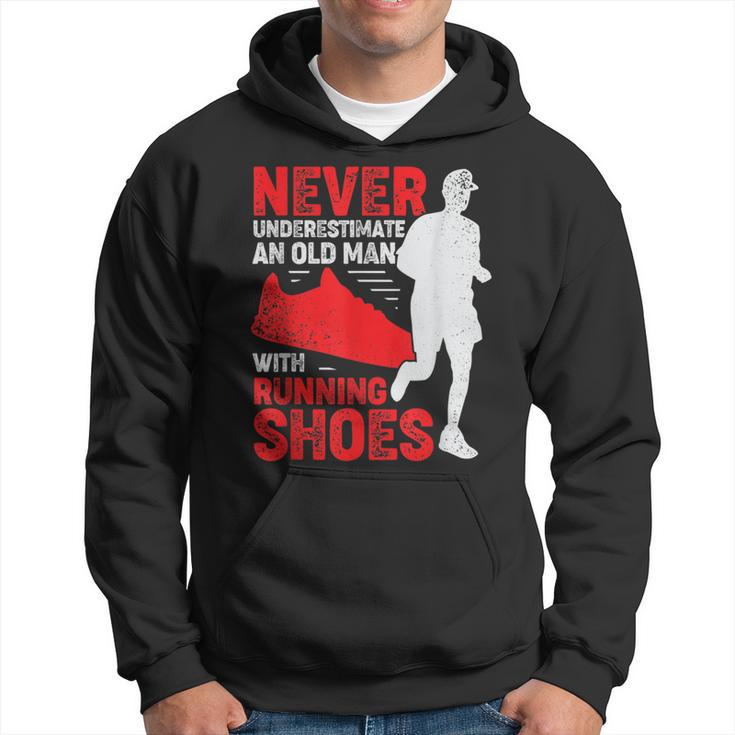 Never Underestimate An Old Man With Running Shoes Hoodie