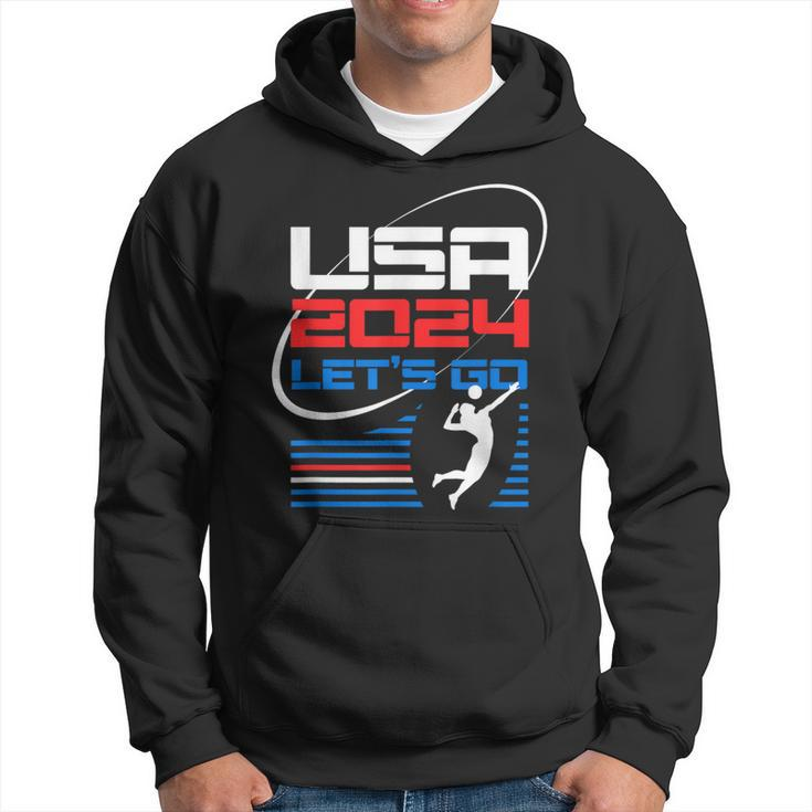 Usa 2024 United States American Sport 2024 Volleyball Hoodie