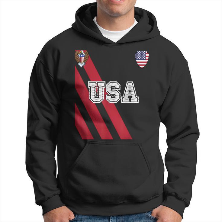 Usa America Soccer Jersey Red Blue Football Ball Travel Hoodie