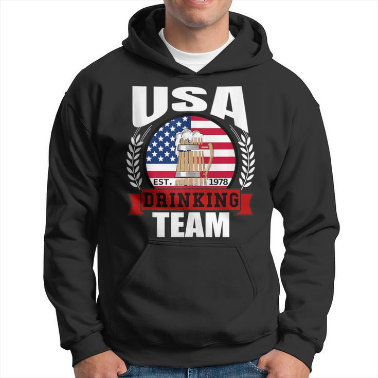 Usa Drinking Team American Flag 4Th Of July Idea Hoodie
