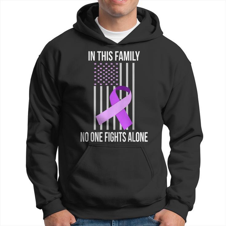 Usa Flag Alzheimer Ribbon Alzheimer Disease Awareness Hoodie