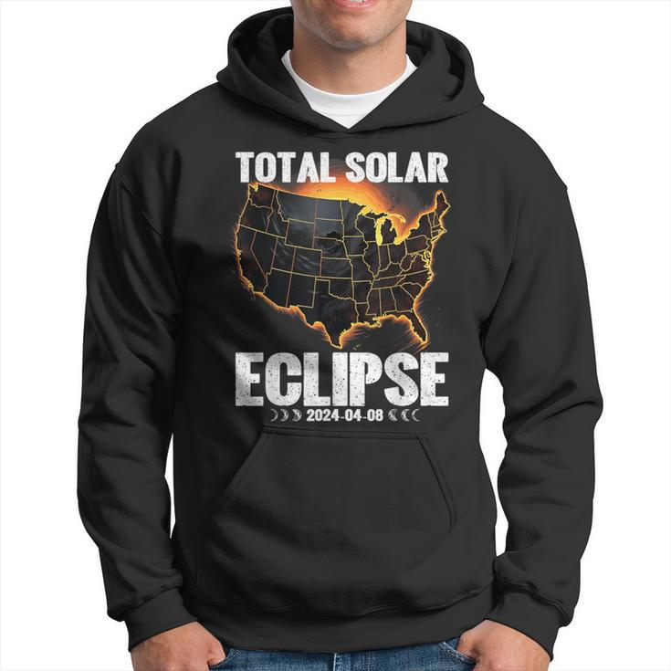 Usa Map 8 April 2024 Total Solar Eclipse 2024 Hoodie