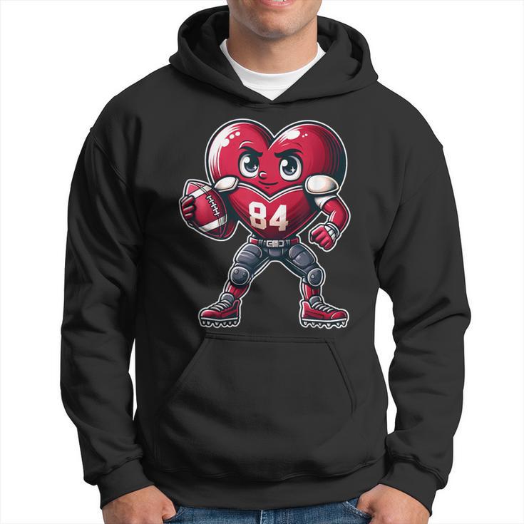 Valentine's Day Heart Football Team Player Hoodie