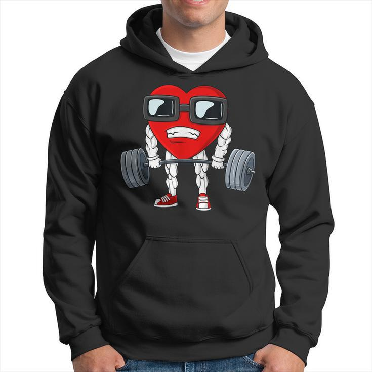 Valentines Day Heart Weightlifting Deadlift Fitness Hoodie