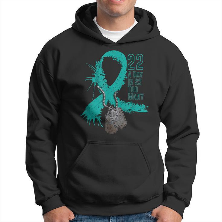 Veteran Suicide Awareness Ribbon 22 A Day Is 22 Too Many Hoodie