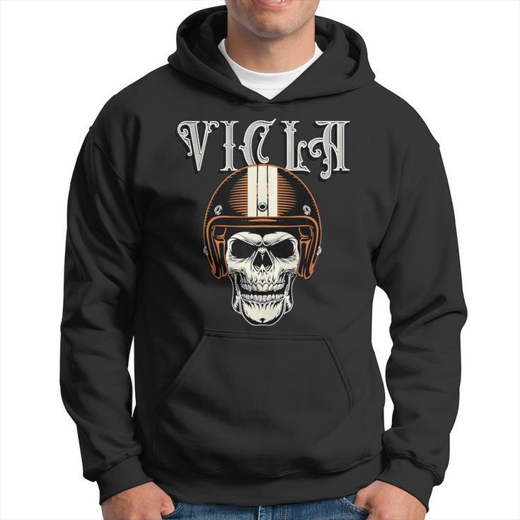 Vicla Gangster Biker Skull Motorcycle Rider Hoodie