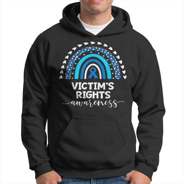 Victims Rights Awareness Victim Of Crime Blue Ribbon Rainbow Hoodie