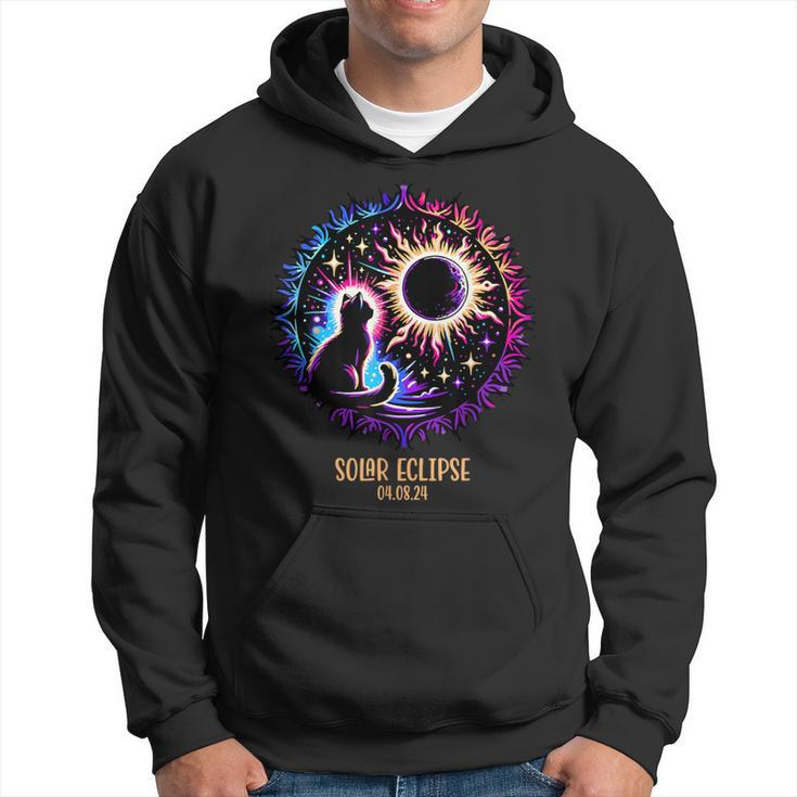 View Totality April 8 2024 Astronomy Cat Lover Solar Eclipse Hoodie
