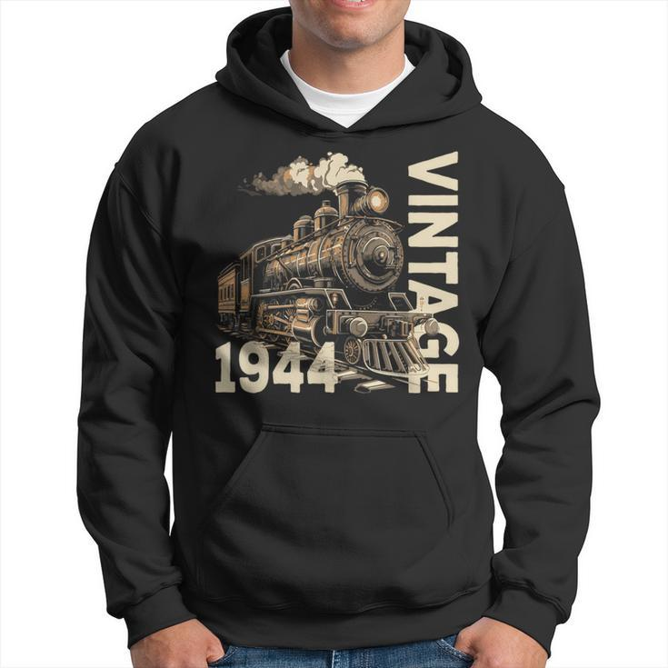 Vintage 1944 Steampunk Steam Train Locomotive 80Th Birthday Hoodie