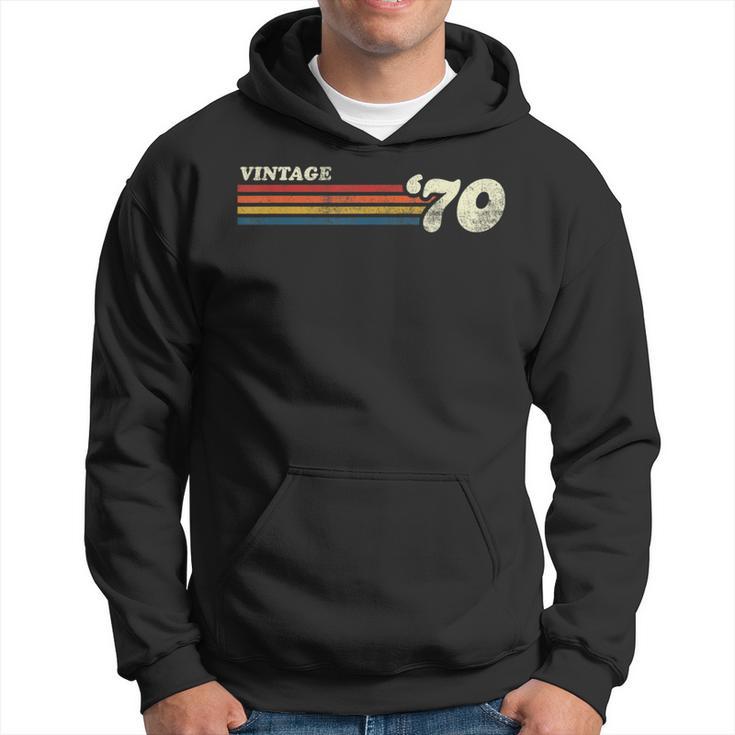 Vintage 1970 Chest Stripe Birthday Hoodie