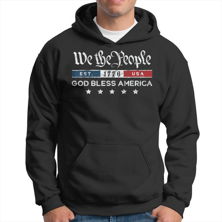 Vintage 4Th Of July We The People Usa God Bless America Hoodie