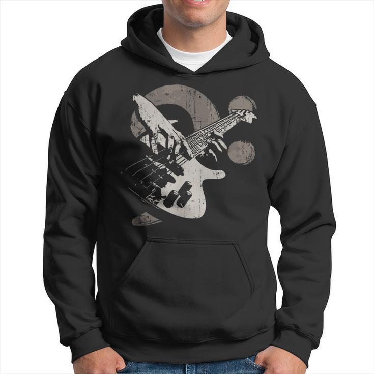 Vintage Bass Guitar Clef For Bassist Player Hoodie