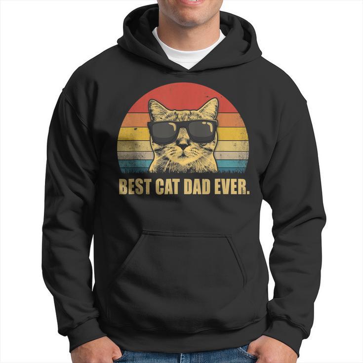 Vintage Best Cat Dad Ever Bump Fist Father's Day Cat Daddy Hoodie