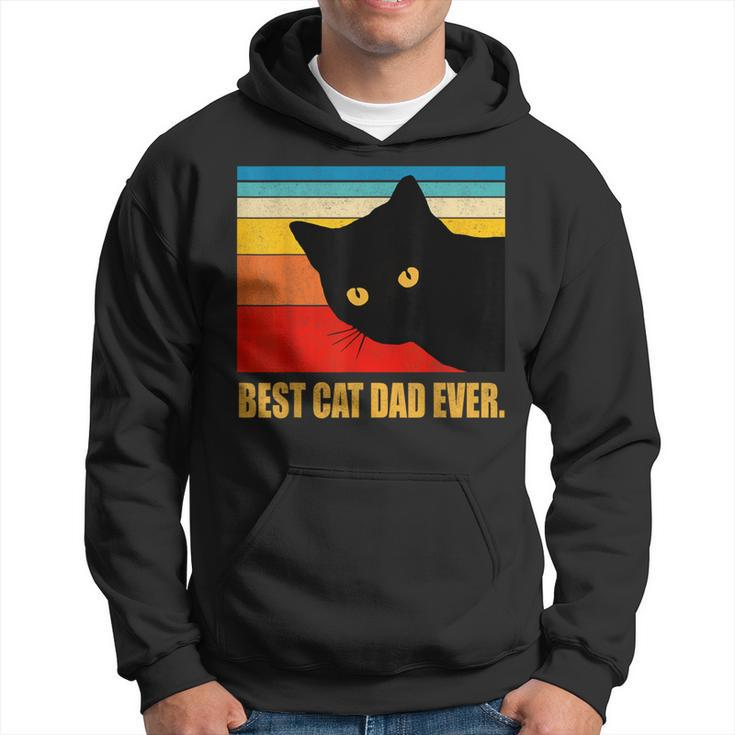 Vintage Best Cat Dad Ever Daddy Fathers Day Hoodie