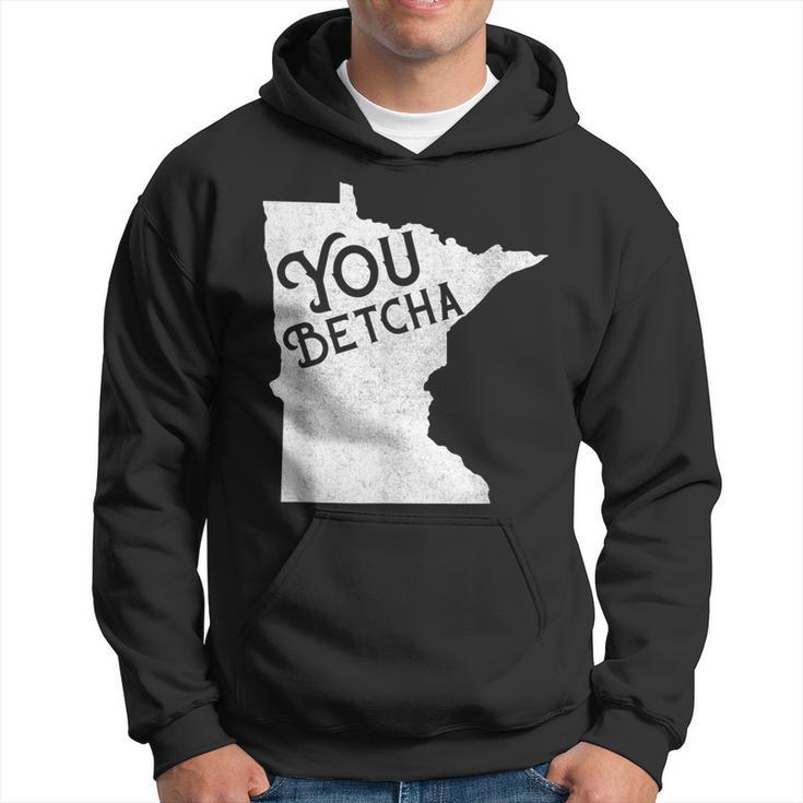 Vintage You Betcha Minnesota Lingo Mn Graphic Hoodie