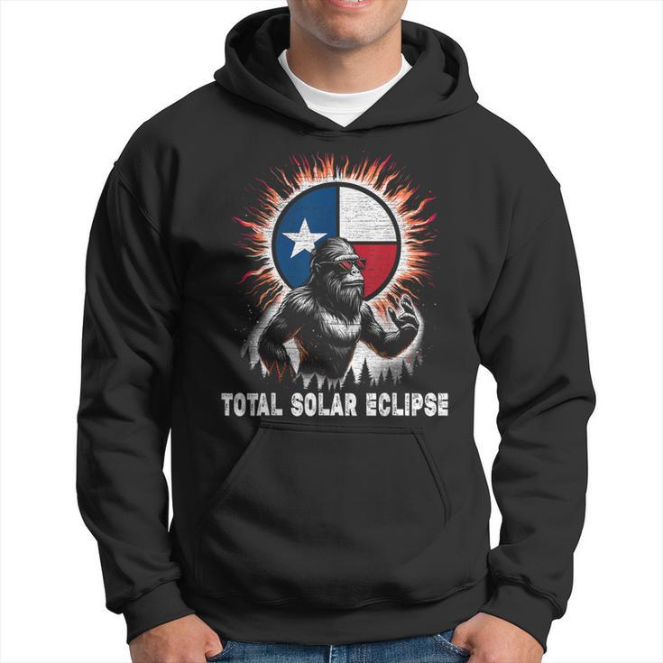 Vintage Bigfoot Total Solar Eclipse Texas Flag Hoodie