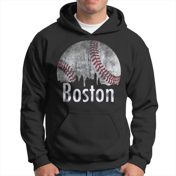 Vintage Boston Baseball Downtown Skyline Classic City Hoodie