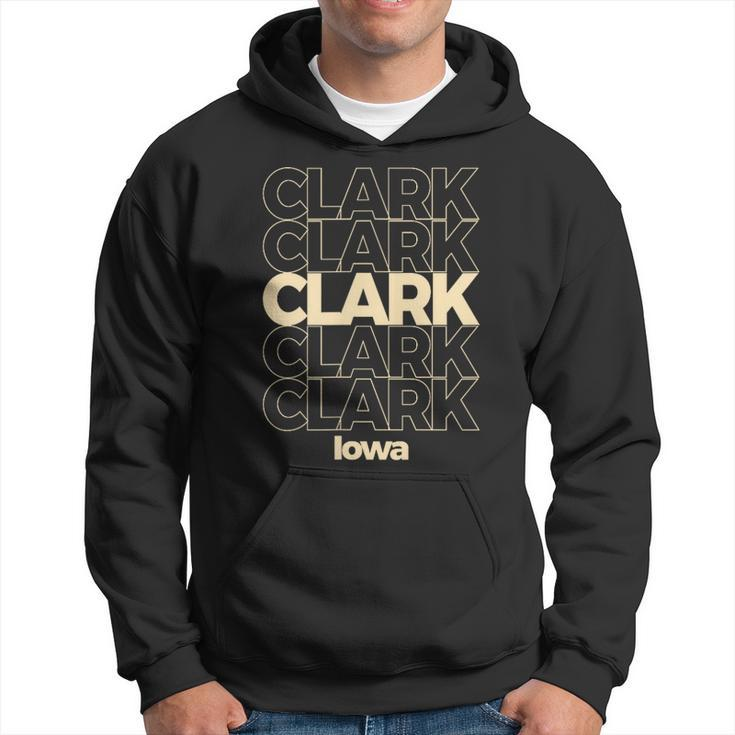 Vintage Clark Iowa Repeating Text Hoodie